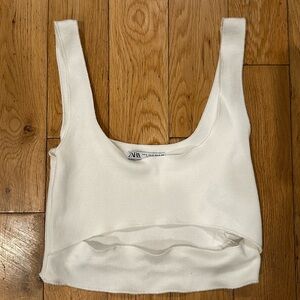 White Zara crop top